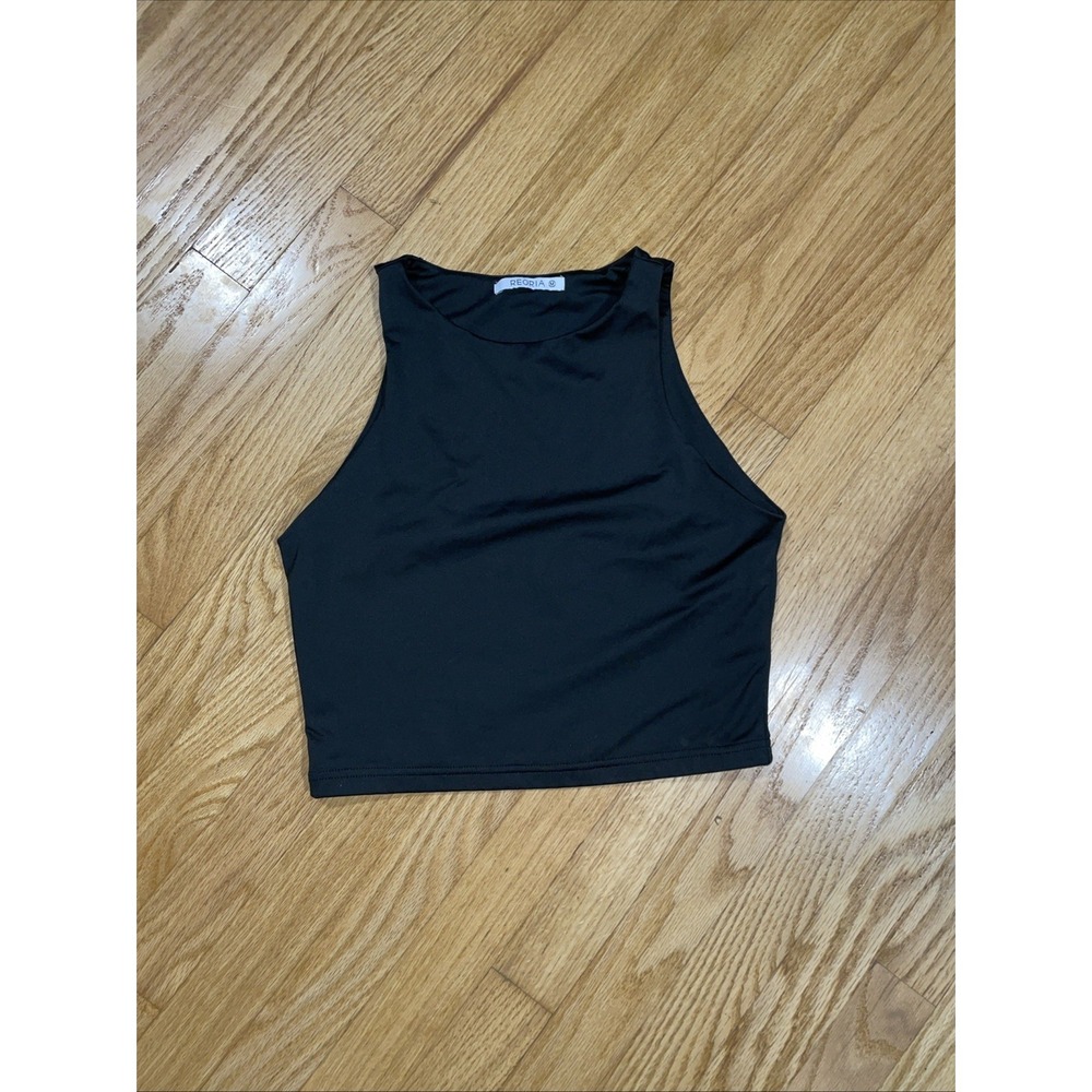 ReoRia Seamless Black Cropped Tank Sleeveless Size Medium